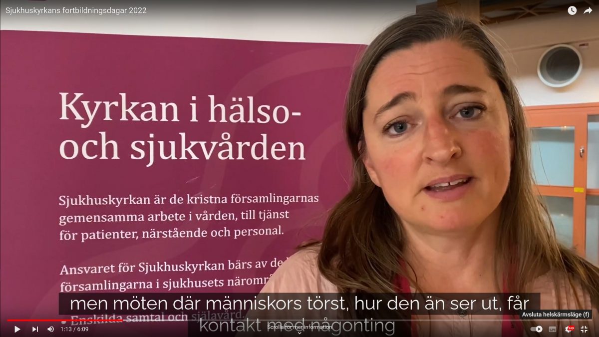 Terése Svensson, sjukhuspastor i Jönköping berättar om fortbildningsdagarna i Jönköping 2022